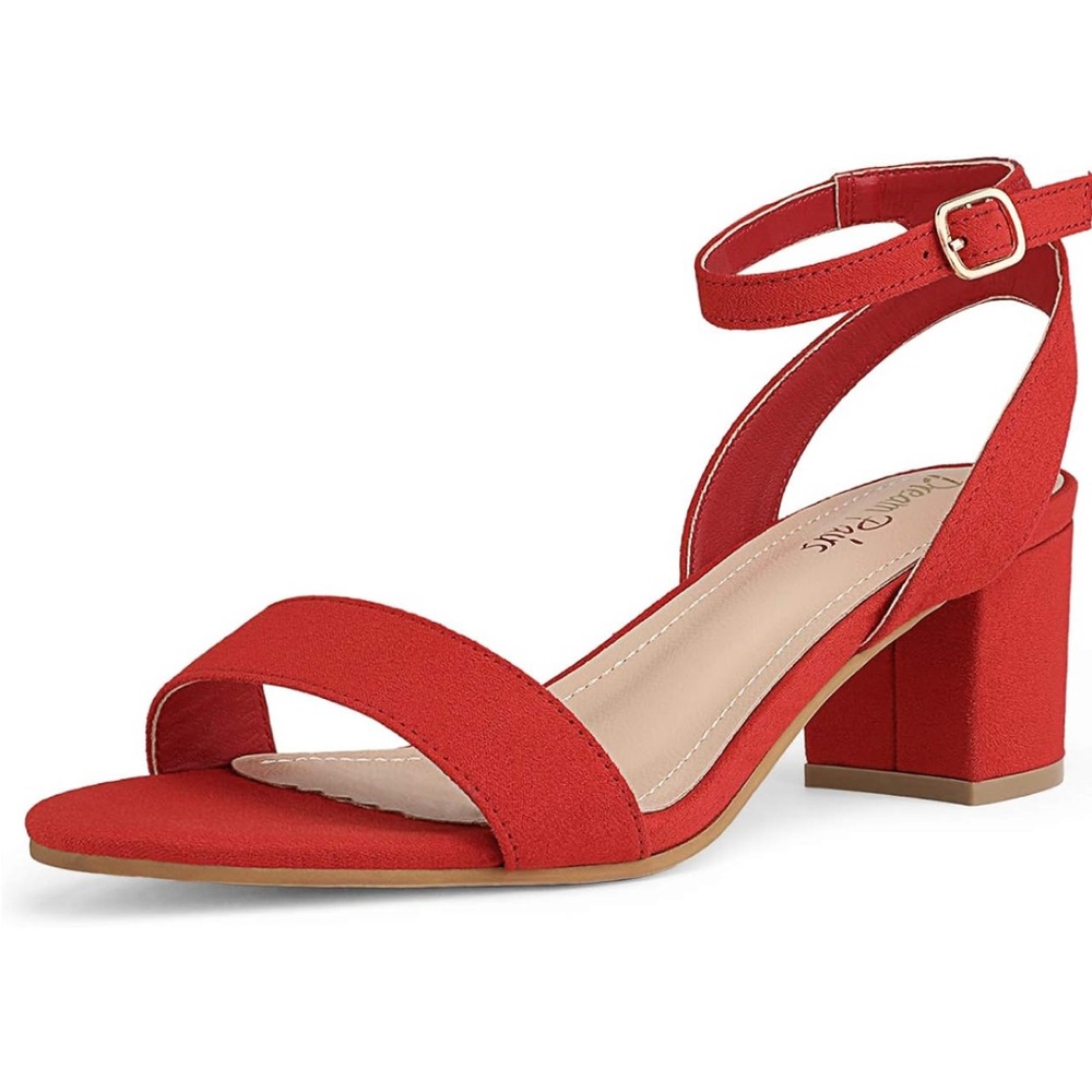 Elegant Red Block Heels